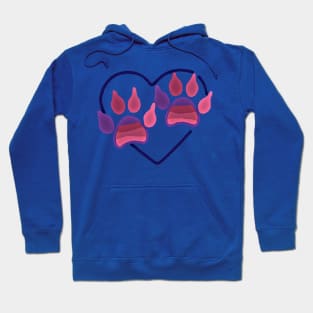 Paw prints on my heart Hoodie